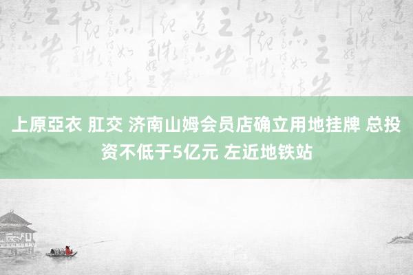 上原亞衣 肛交 济南山姆会员店确立用地挂牌 总投资不低于5亿元 左近地铁站