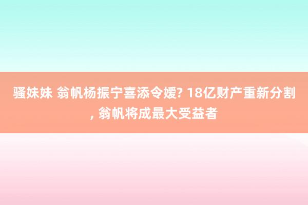 骚妹妹 翁帆杨振宁喜添令嫒? 18亿财产重新分割， 翁帆将成最大受益者