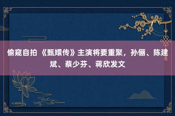 偷窥自拍 《甄嬛传》主演将要重聚，孙俪、陈建斌、蔡少芬、蒋欣发文