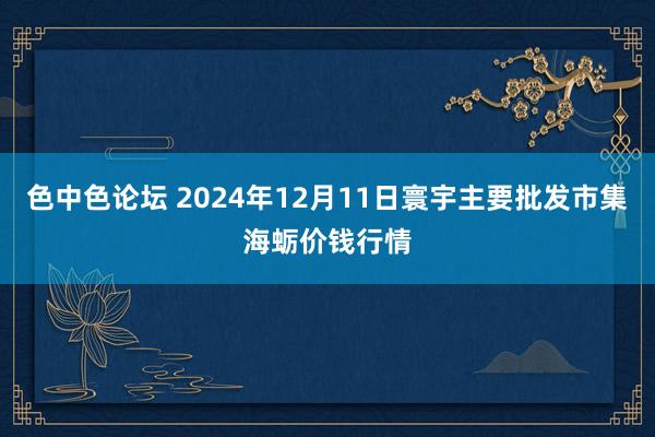 色中色论坛 2024年12月11日寰宇主要批发市集海蛎价钱行情