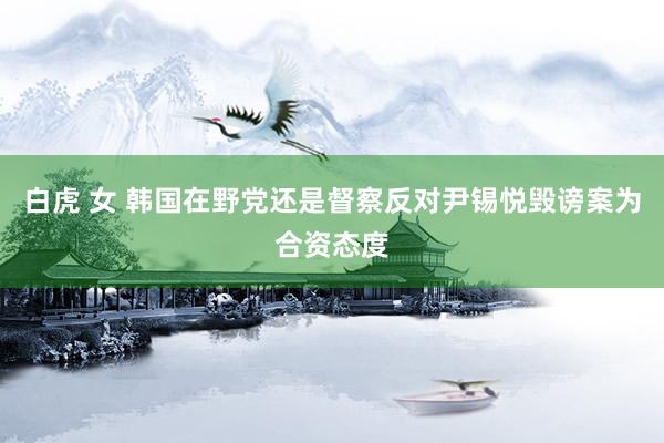 白虎 女 韩国在野党还是督察反对尹锡悦毁谤案为合资态度