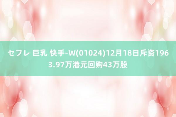セフレ 巨乳 快手-W(01024)12月18日斥资1963.97万港元回购43万股