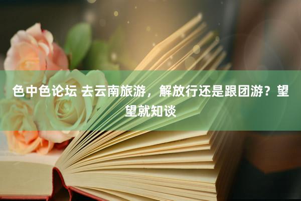 色中色论坛 去云南旅游,解放行还是跟团游?望望就知谈