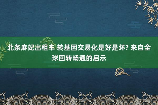 北条麻妃出租车 转基因交易化是好是坏? 来自全球回转畅通的启示