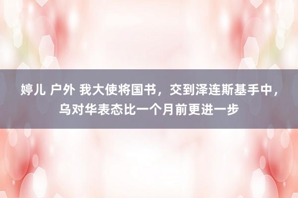 婷儿 户外 我大使将国书，交到泽连斯基手中，乌对华表态比一个月前更进一步