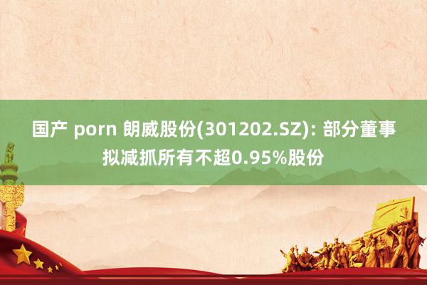 国产 porn 朗威股份(301202.SZ): 部分董事拟减抓所有不超0.95%股份