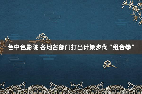 色中色影院 各地各部门打出计策步伐“组合拳”