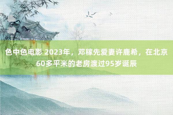 色中色电影 2023年，邓稼先爱妻许鹿希，在北京60多平米的老房渡过95岁诞辰
