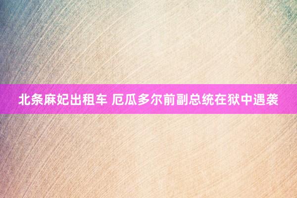 北条麻妃出租车 厄瓜多尔前副总统在狱中遇袭