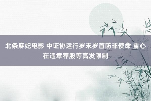 北条麻妃电影 中证协运行岁末岁首防非使命 重心在违章荐股等高发限制