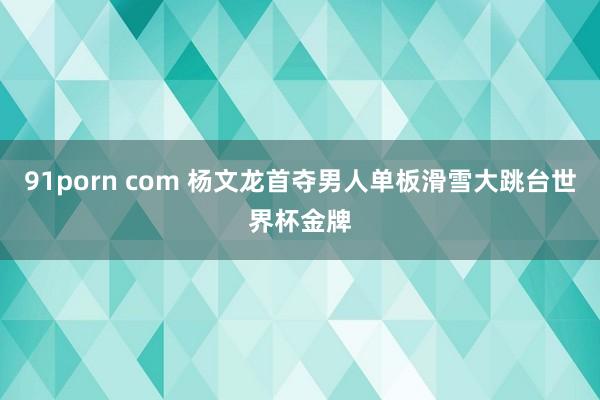91porn com 杨文龙首夺男人单板滑雪大跳台世界杯金牌