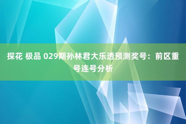 探花 极品 029期孙林君大乐透预测奖号：前区重号连号分析
