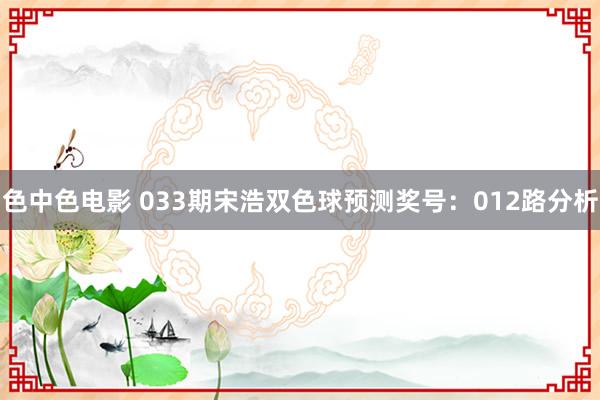 色中色电影 033期宋浩双色球预测奖号：012路分析