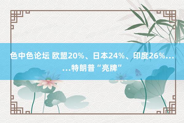 色中色论坛 欧盟20%、日本24%、印度26%……特朗普“亮牌”