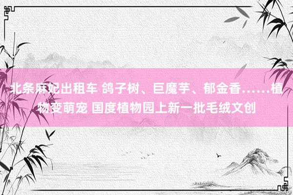 北条麻妃出租车 鸽子树、巨魔芋、郁金香……植物变萌宠 国度植物园上新一批毛绒文创
