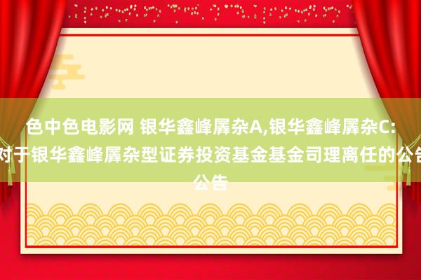 色中色电影网 银华鑫峰羼杂A,银华鑫峰羼杂C: 对于银华鑫峰羼杂型证券投资基金基金司理离任的公告