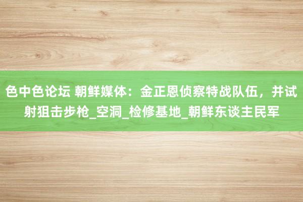 色中色论坛 朝鲜媒体：金正恩侦察特战队伍，并试射狙击步枪_空洞_检修基地_朝鲜东谈主民军