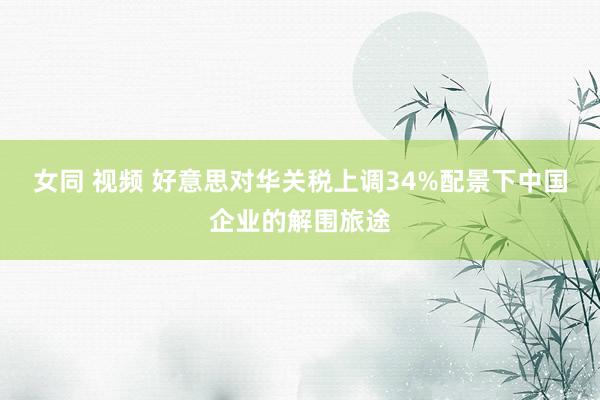 女同 视频 好意思对华关税上调34%配景下中国企业的解围旅途