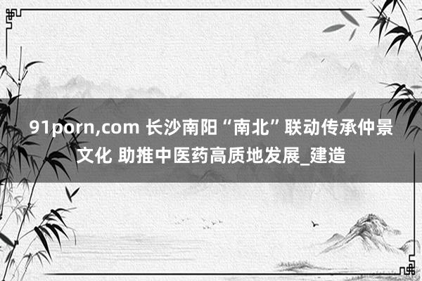 91porn，com 长沙南阳“南北”联动传承仲景文化 助推中医药高质地发展_建造