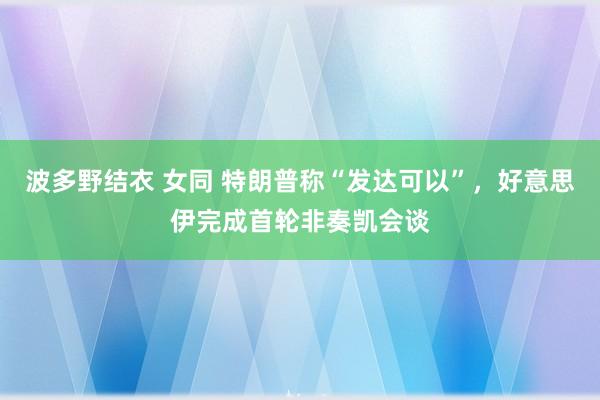 波多野结衣 女同 特朗普称“发达可以”，好意思伊完成首轮非奏凯会谈