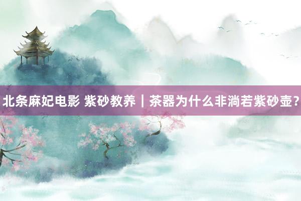 北条麻妃电影 紫砂教养｜茶器为什么非淌若紫砂壶？