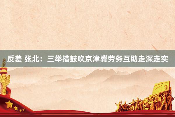 反差 张北：三举措鼓吹京津冀劳务互助走深走实