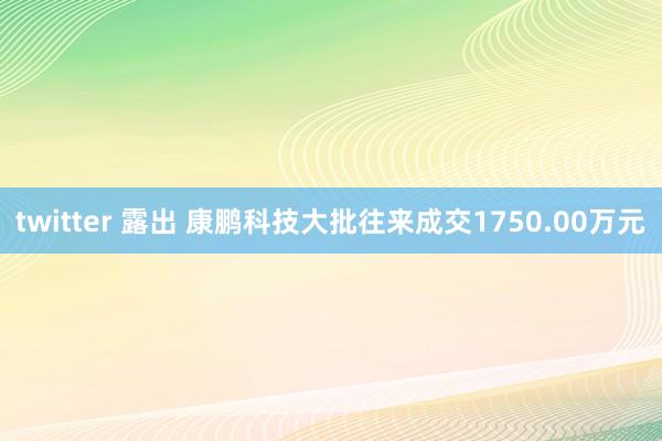 twitter 露出 康鹏科技大批往来成交1750.00万元