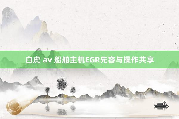 白虎 av 船舶主机EGR先容与操作共享