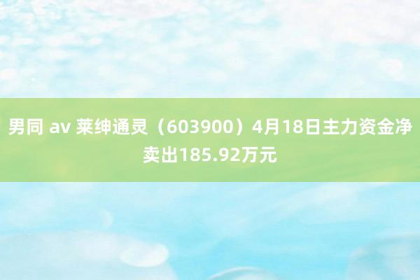 男同 av 莱绅通灵（603900）4月18日主力资金净卖出185.92万元