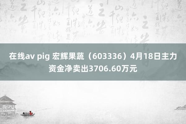 在线av pig 宏辉果蔬（603336）4月18日主力资金净卖出3706.60万元