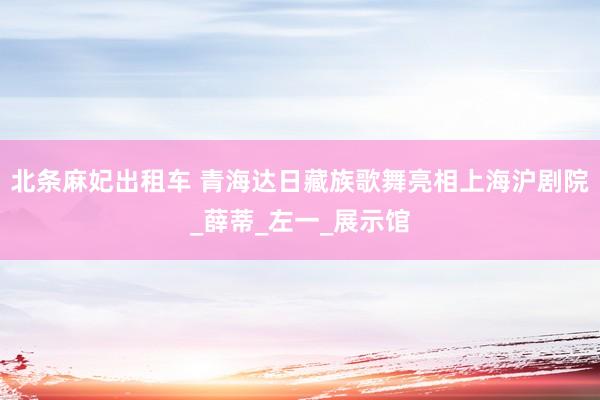 北条麻妃出租车 青海达日藏族歌舞亮相上海沪剧院_薛蒂_左一_展示馆