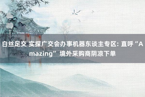 白丝足交 实探广交会办事机器东谈主专区: 直呼“Amazing” 境外采购商阴凉下单
