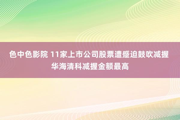 色中色影院 11家上市公司股票遭蹙迫鼓吹减握 华海清科减握金额最高
