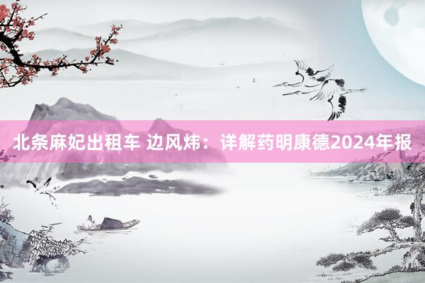 北条麻妃出租车 边风炜：详解药明康德2024年报