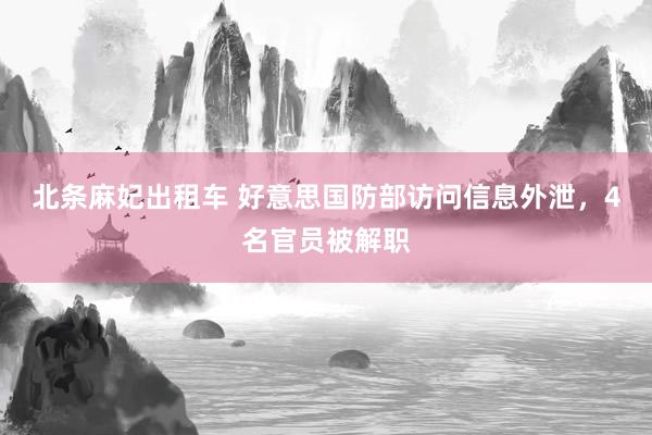 北条麻妃出租车 好意思国防部访问信息外泄，4名官员被解职