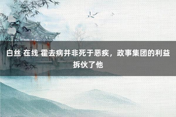 白丝 在线 霍去病并非死于恶疾，政事集团的利益拆伙了他
