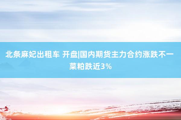 北条麻妃出租车 开盘|国内期货主力合约涨跌不一 菜粕跌近3%
